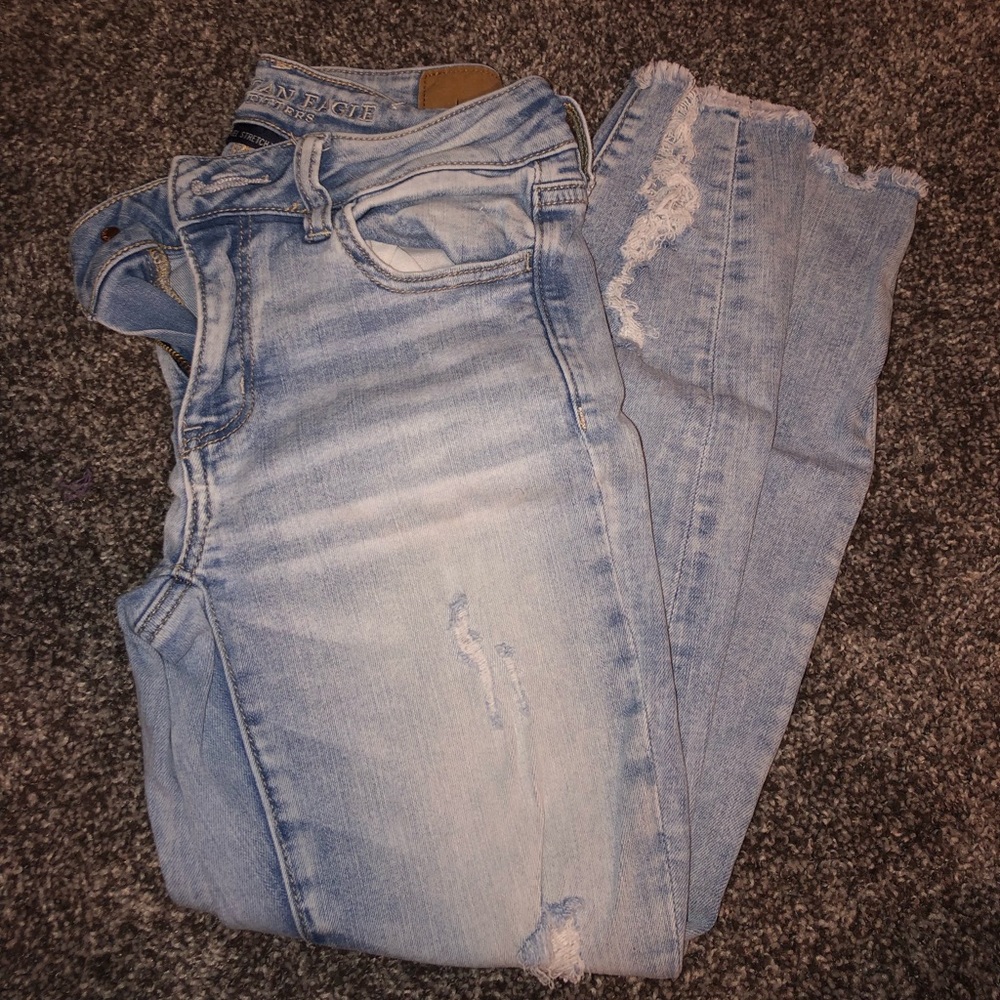 Ripped Cropped American Eagle Jeans